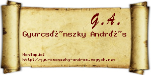 Gyurcsánszky András névjegykártya