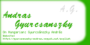 andras gyurcsanszky business card